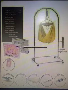 Ayunan besi bayi + mesin elektrik + 7 per