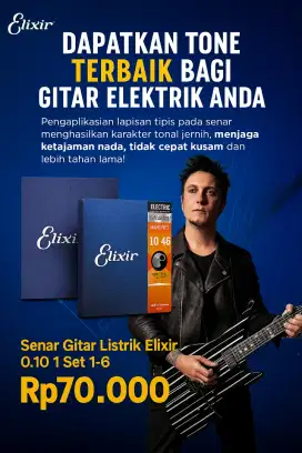 Senar Gitar Elektrik Elixir Nickel Plates Steel Coating Ukuran 10 Set