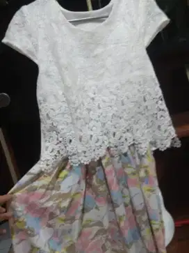 Dress atasan brukat bawahan nya rainbow