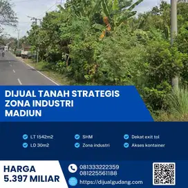Tanah Zona Industri Madiun Dijual Cepat! Luas 1.542m²,
