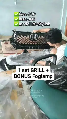 Jual Grill Honda Brio RS 2023 OEM isoka 1set bonus foglamp