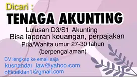 Dicari : Tenaga Akunting