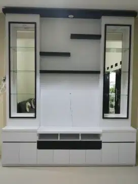 Backdrop Lemari tv buffet ruang tamu minimalis