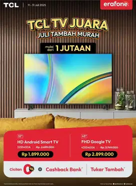 TCL TV JUARA HANYA 1JTAAN !