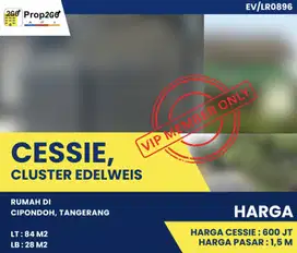 Cessie Khusus Investor, Rumah di Taman Royal Cipondoh Tangerang