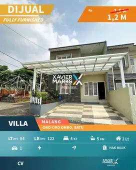 Dijual Villa Aktif Full Furnish Posisi Hook di Oro-oro Ombo Batu