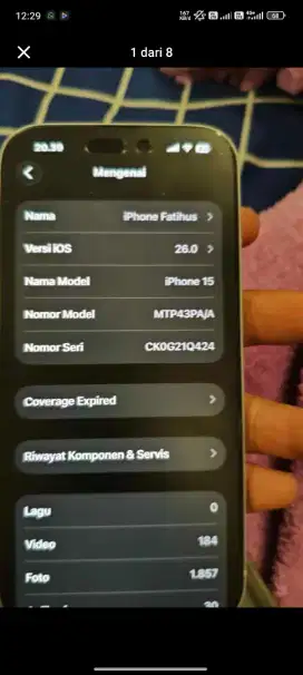 Iphone 15 ibox minus notif layar ganti