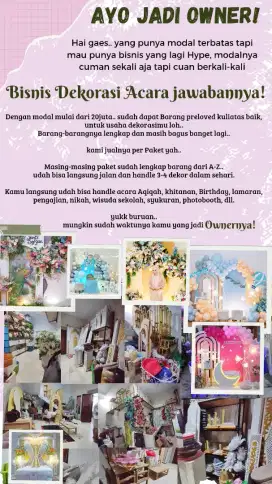 Jual barang dekorasi acara