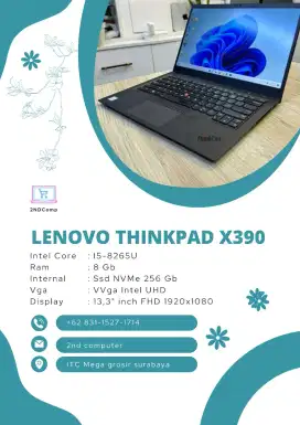 Laptop Lenovo Thinkpad X390 Intel core i5-8265U,Ram 8 gb,Ssd 256 gb