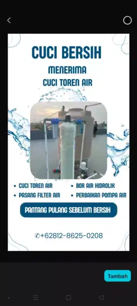 jasa kuras toren, instalasi & service pompa air dan pendorong