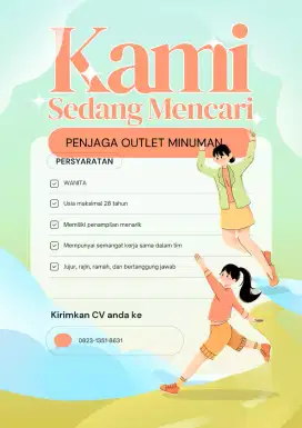 Dibutuhkan segera karyawati outlet minuman
