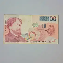 Uang  Kertas Kuno Belgia / Henderd Fra k Belgie Belgium Francs antik