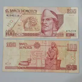 Uang Kertas Kuno Peso Meksiko / Pesos Mexico 100 Mexican antik jadul