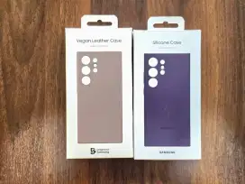 Original Vegan Leather Case dan Silicone Case Samsung S24 Ultra