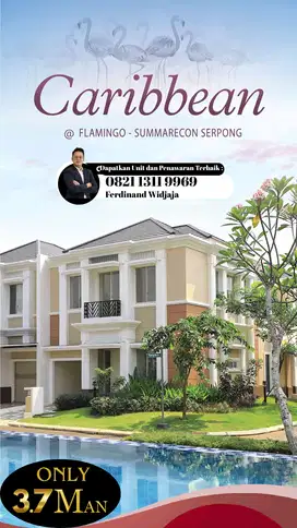 Rumah Ready Stock 1 Unit Carribean Flamingo Gading Serpong