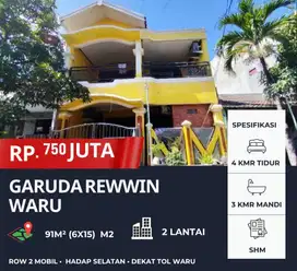 Dekat Tol Waru ‼️Jual Murah 2 Lantai Jalan Garuda Rewwin