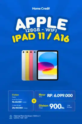 IPAD GEN 11 A16 WIFI 128GB DISKON 900RB