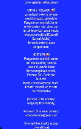 HOST LIVE & CONTEN CREATOR