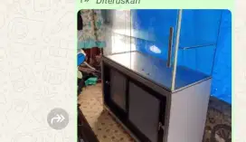 Etalase kaca dan bangku set