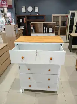 Drawers 5 susun besi putih