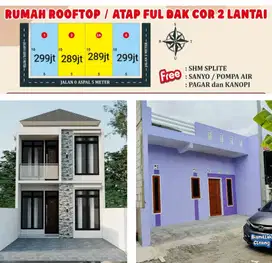 Rumah full deck cor bisa 2 lantai harga 200 juta an