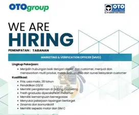 Lowongan Marketing Verification (Surveyor) OTO Finance Tabanan