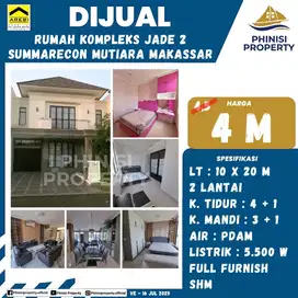 DIJUAL RUMAH MURAH SUDAH FULL FURNISH DI JADE 2  SUMMARECON MUTIARA