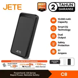 JETE Powerbank C8 10000mAh Dual Output 2.1A Smart IQ Technology