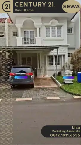DISEWAKAN RUMAH 2 LANTAI DI DALAM CLUSTER KOTA WISATA CIBUBUR