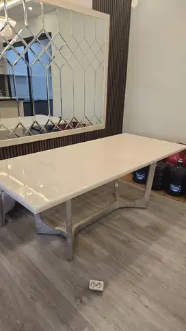 JUAL MEJA MAKAN STAINLESS 304 UK 200x90cm MULUS LIKE NEW