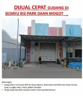 DIJUAL GUDANG SEDAYU BIZPARK