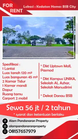 Sewa Cepat Hunian Nyaman di Kedaton Homes BSB City