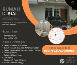 DIJUAL RUMAH BARU – MINIMALIS & SIAP HUNI DI PEJATEN, JAKARTA SELATAN