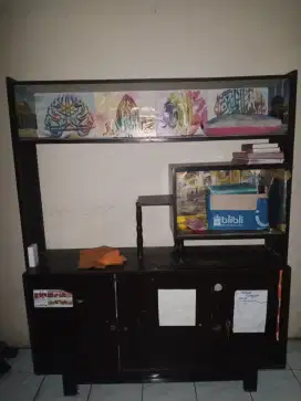 JUAL LEMARI KAYU JATI BEKAS – KOKOH & MURAH UNTUK RAK TV BUFFET