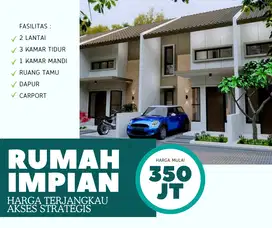 RUMAH 2 LANTAI 3 KAMAR SHM AKSES DEKAT JALAN UTAMA HANYA 365 JUTAAN