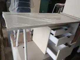 meja kaki besi dan laci box