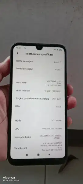 Redmi 7.  3/32. Mnus tulang bcdoer pda bocel2. Noraml smua 3/32