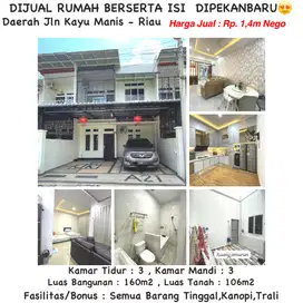JUAL RUMAH SIAP HUNI JL KAYU MANIS TAMPAN PAYUNG SEKAKI DEKAT JL RIAU