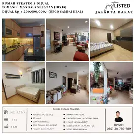 DIJUAL RUMAH TOMANG 2,5 LANTAI STRATEGIS NEGO SAMPAI DEAL