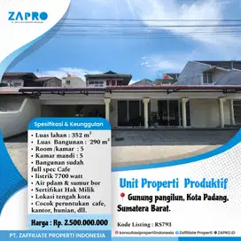 Jual rumah siap huni peruntukan cafe,kantor, hunian di gunung pangilun