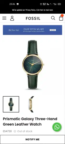 Di jual jam tangan wanita second merk fossil asli