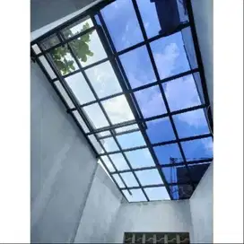 kanopi sleding besi holo dengan atap solarflat