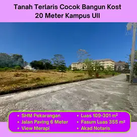 Tanah Terlaris Cocok Kost Ekslusif, View Merapi, 20 Meter Kampus UII