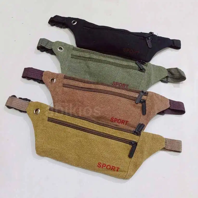 Tas pinggang dada kanvas ukuran mini anak atau remaja jogging style ts