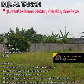 Tanah Kavling Developer Hotel Raya Arief Arif Rahman Hakim Surabaya