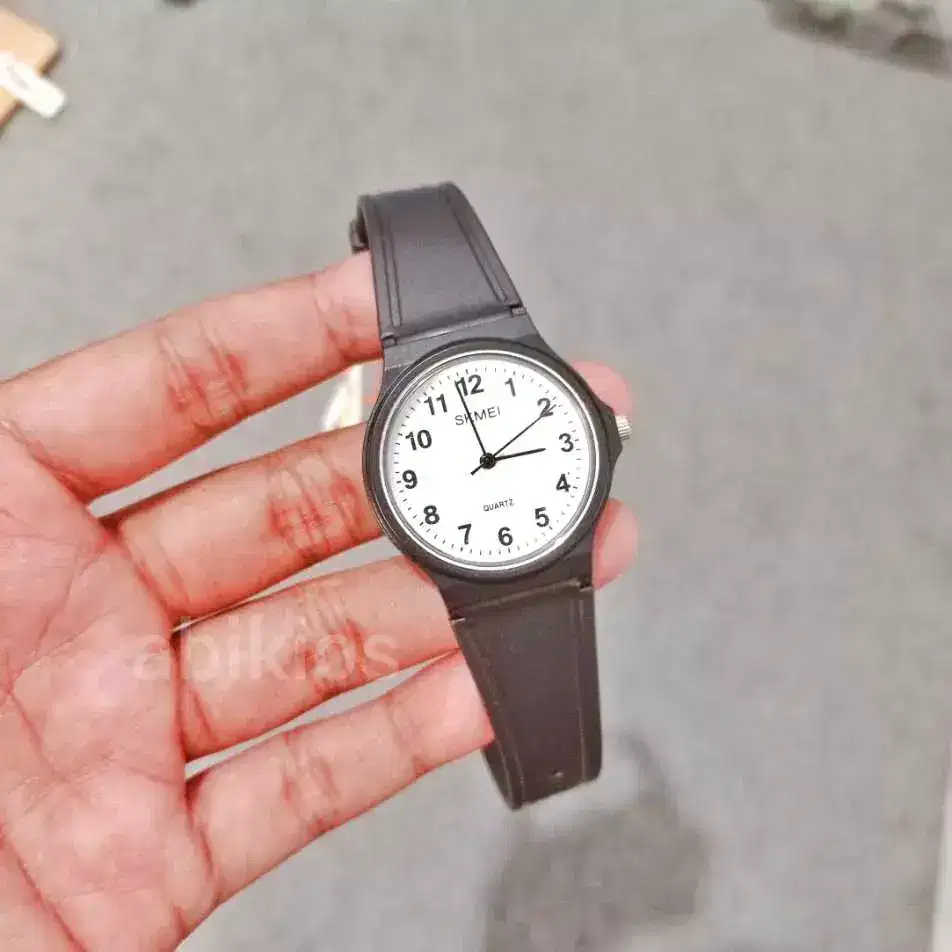 Jam tangan wanita original analog simpel angka ab1419 black white
