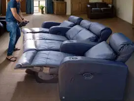 Sofa Reclining Electric Kulit Import merk HB 4 seater with cup holder
