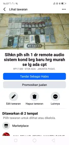 Slhkn lh slh 1 dr remote audio berkualitas mcm2 merk brg baru murah sj