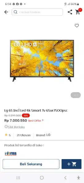 LG LED TV SMART 65 INCI
