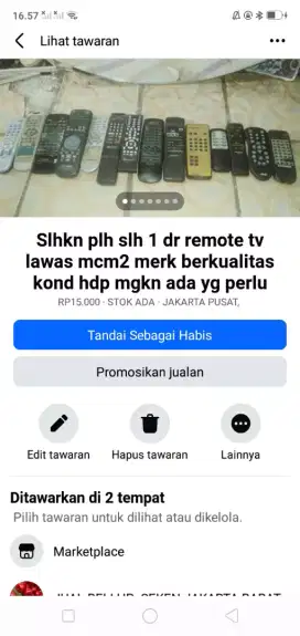Slhkn plh slh 1 dr remote tv/audio lawas kond hdp mgkn ada yg perlu